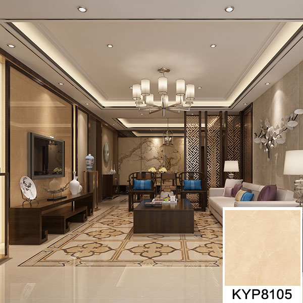 02 网信快3·(中国游)官方网站大理石瓷砖：世纪米黄 KYP8105地面铺贴成效图